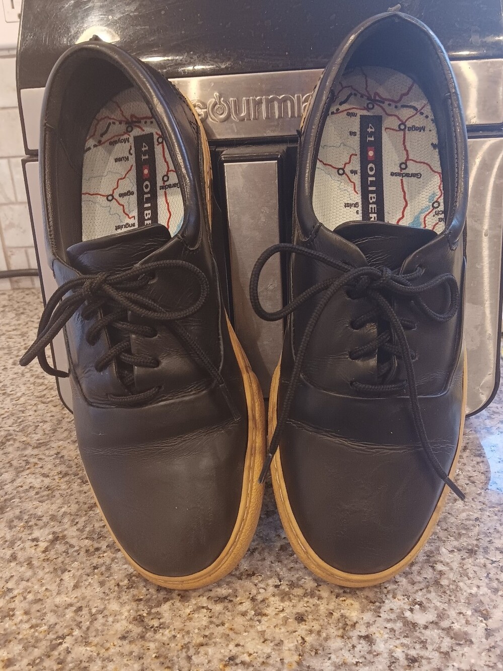Oliberte Mens Black Oxford Shoes Size EU41 US 8